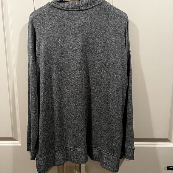 1X Cuddl Duds Lightweight Black Pepper Heather Open Front Cardigan Sweater - Picture 5 of 5